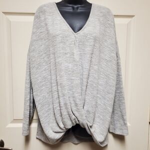 Umgee Soft Grey Halter Twist Sweater Size Medium
